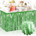 3 Pack 29 x108 Inch Light Green Foil Fringe Table Skirts Metallic Banner by LANTIANCHEN