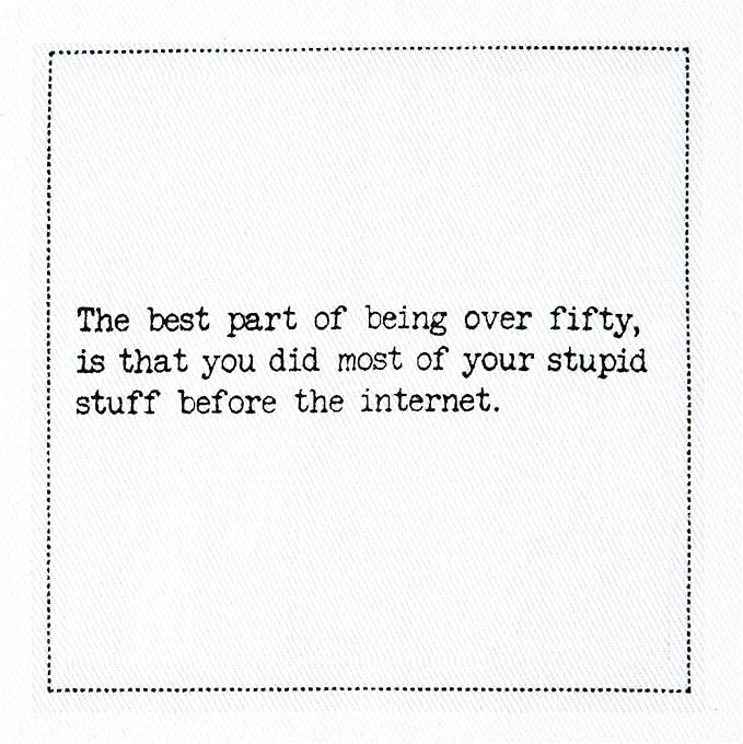 Five Star Napkins 50th Birthday Quotes White Cotton Cocktail Napkins, Beverage - Image 7