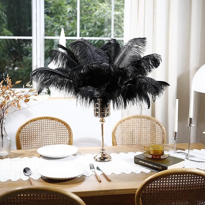 Larryhot Black Ostrich Feathers Bulk - Image 5