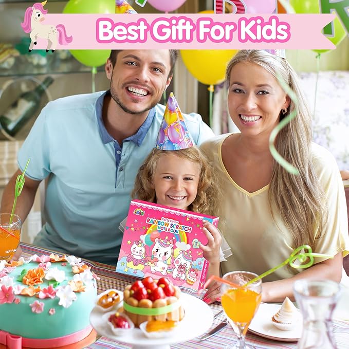 ZMLM Rainbow Scratch Party Favors Kids: Birthday Gifts Toy Bulk Scratch Art - Image 6