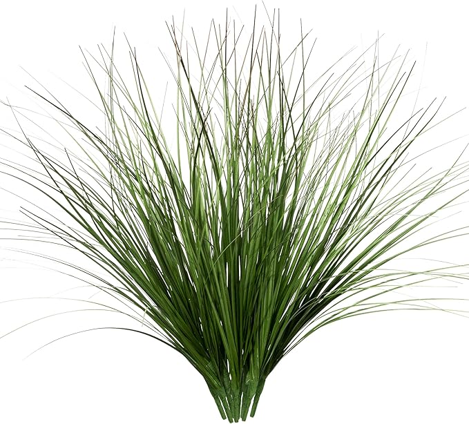 8PCS 17.3" Fake Plants Artificial Wheat Grass Greenery Plastic Plants Fake by UqueetenLtd