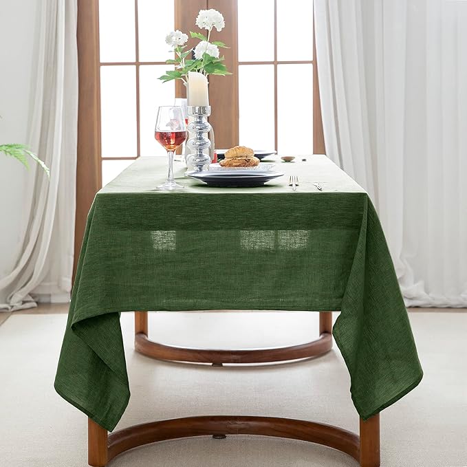 EVERLY 100% Pure Linen Rectangle Tablecloths 60x108Inches - Image 4