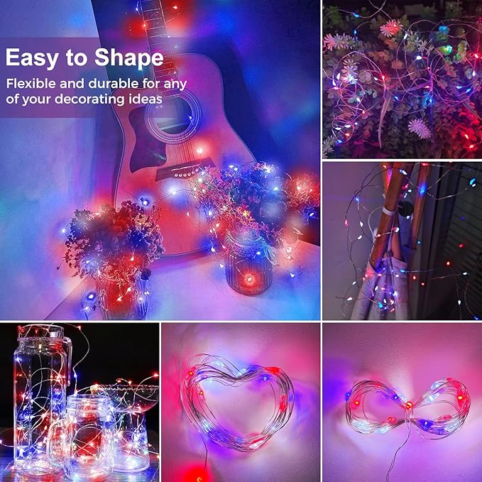 kolpop 12 Pack 4th of July Decor Patriotic Fairy Lights Battery Operated - Image 2