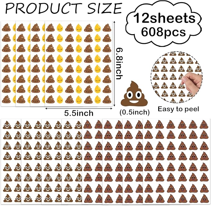 Stickers for Potty Training, 608 Pieces Sticker Party Favor Decorations Journal - Image 7