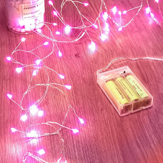 Fairy Lights Battery Operated, Twinkle String Lights Waterproof Silver Wire 5 by Minetom