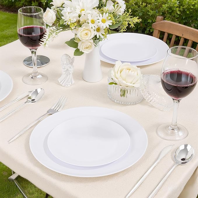 bUCLA 200PCS White Plastic Plates - Image 3