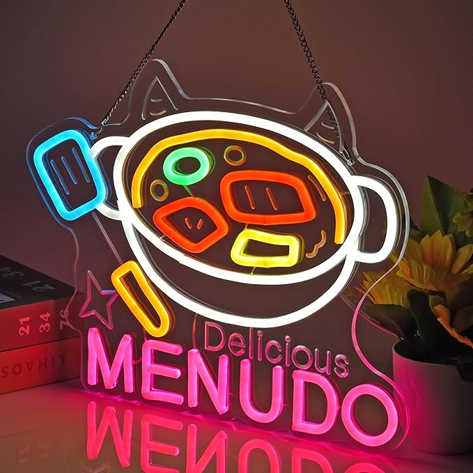 CNBEYOUNG Menudo Neon Sign, Neon Lights Hanging Wall Art Decoration - Image 4