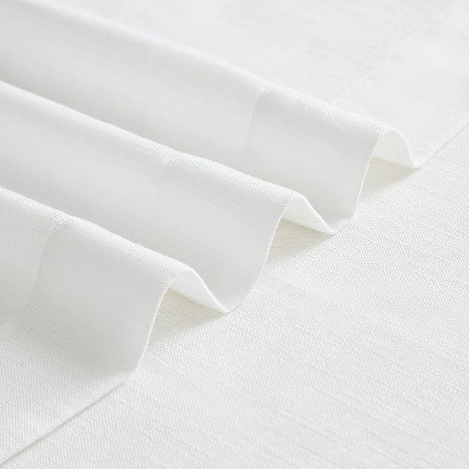 Vision Home White Pinch Pleated Semi Sheer Curtains Textured Light Filtering - Image 6