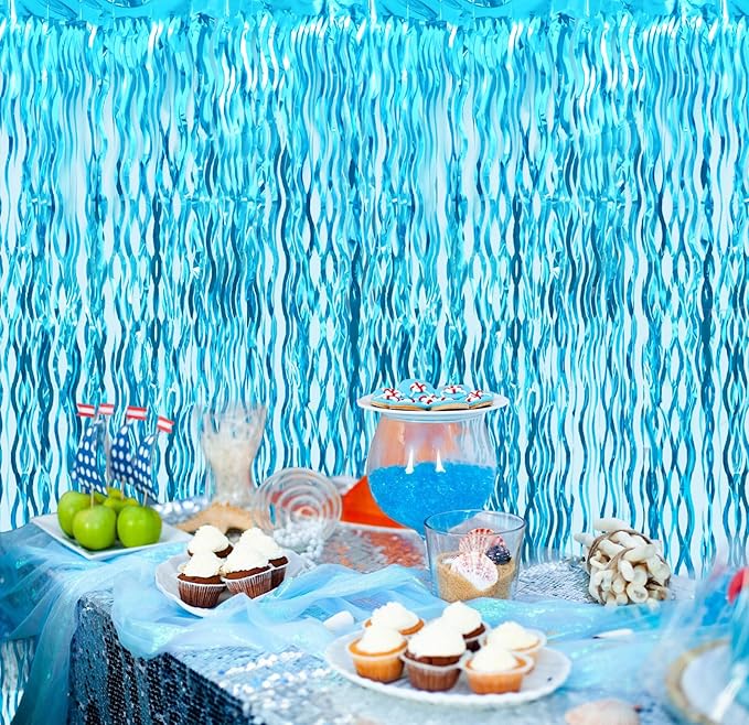 GOER 6.4 ft x 6.5 ft Metallic Tinsel Foil Fringe Curtains, Graduation - Image 8