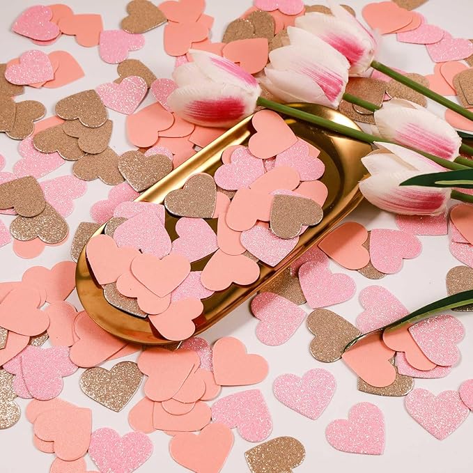 200 Pcs Pink Heart Paper Confetti - Image 3