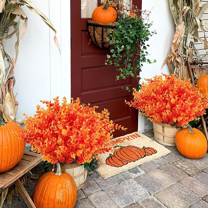 AmyHomie 20 Bundles Orange Fall Decor Artificial Flowers - Image 8