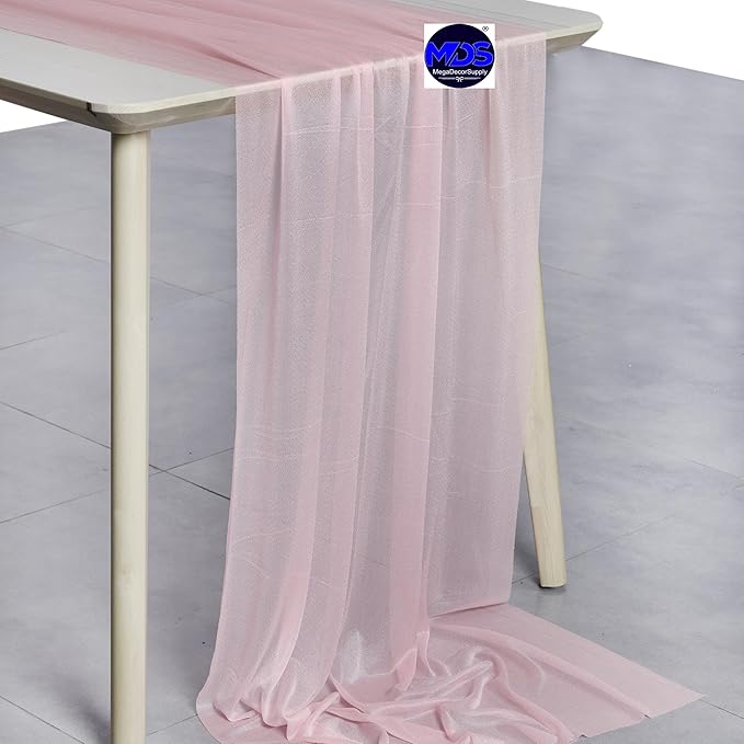 MDS 2 Pack 10ft Chiffon Table Runner 29 x 120 Inches Sheer Wedding Runner - Image 2