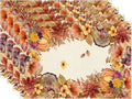 XCHI Fall Color Wild Flowers Watercolor Placemats Set of 4 by XCHI