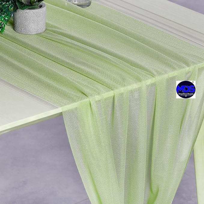MDS 25 Pack 10ft Chiffon Table Runner 29 x 120 Inches Sheer Wedding Runner - Image 4