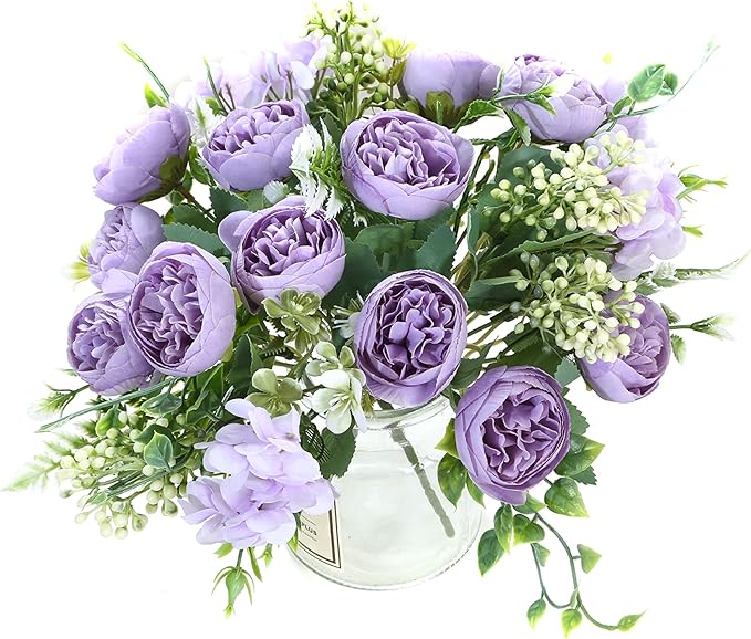 Artificial Flowers Fake Peony Silk Mini Plastic Bridal Flowers - Image 3