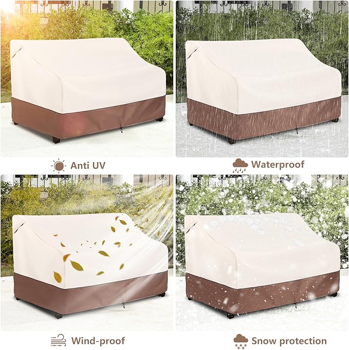 Okcool Heavy Duty Patio Sofa Cover, 100% Waterproof 3-Seater Outdoor Sofa Cover - Image 7