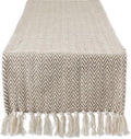DII Woven Basic Tabletop Collection, Chevron Table Runner, Darn Brown by DII