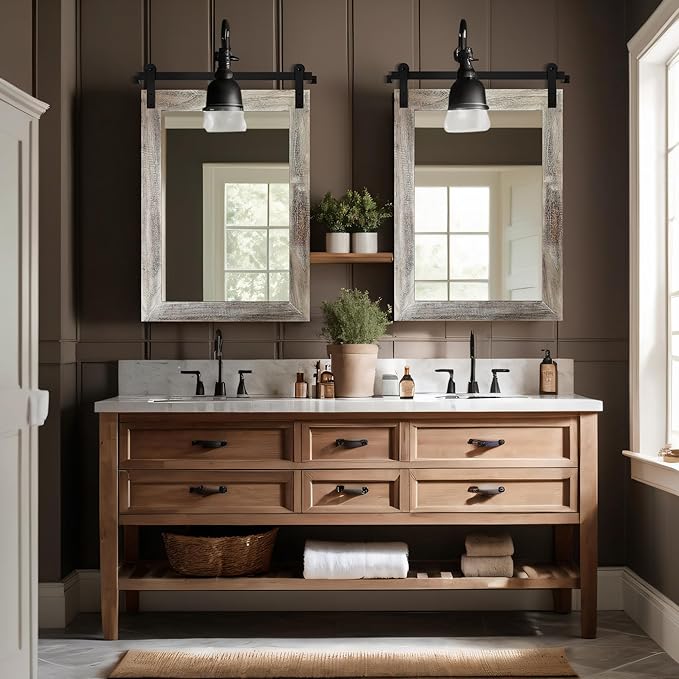 COGOOD Farmhouse Barn Door Mirror - Image 3