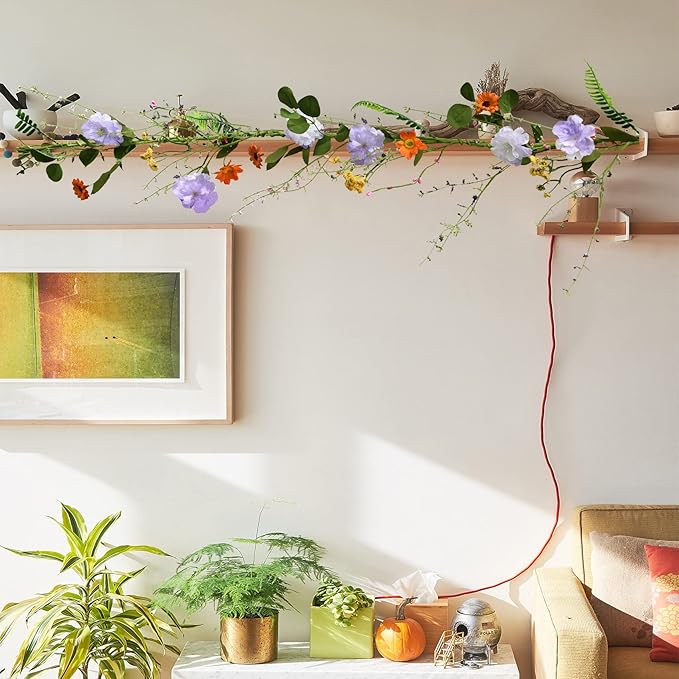 2PCS Artificial Daisy Garland, 6FT Faux Flower Hanging Vine, Spring Garland - Image 4