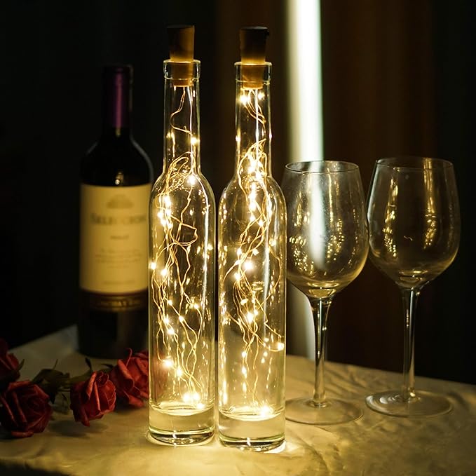 Wine Bottle Lights 20 LEDs Cork Lights Waterproof Battery Operated Fairy Mini - Image 7