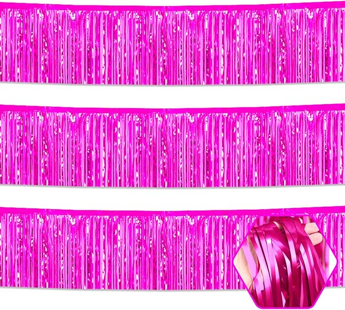 3 Pack 10 Long Rose Red Metallic Foil Fringe Garland Wall Hanging Tassle Banner by Ferwzsr