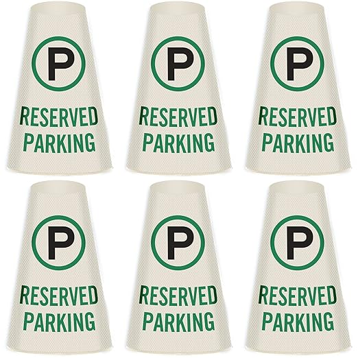 SmartSign 6-Pack 'Reserved Parking' Reflective Cone Message Sleeve Collar by SmartSign