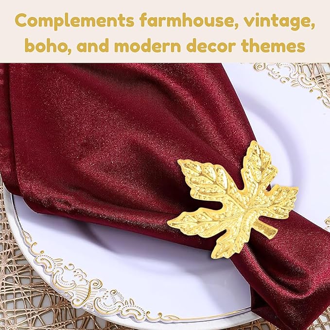 Elegant Handcrafted Leaf Napkin Rings - Image 8