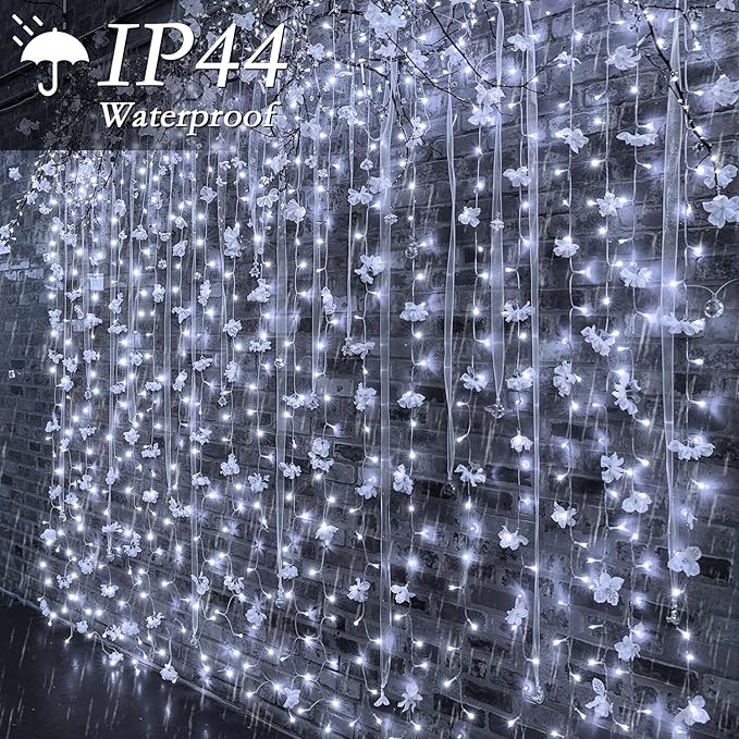 300 LED Curtain String Lights 9.8FT Plug in Fairy Lights - Image 5