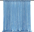 Baby Blue Sequin Backdrop Curtain 7ft x 7ft Glitter Photo Background by QueenDream