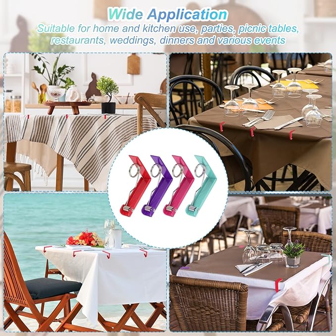 uxcell 8 Pack Tablecloth Clips, Stainless Steel Table Cloth Cover Clamps - Image 7