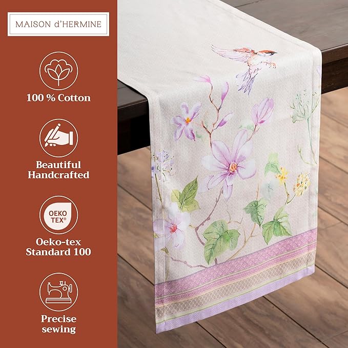 Maison d' Hermine Table Runner 100% Cotton Single Layer Table Runners 72 inches - Image 2