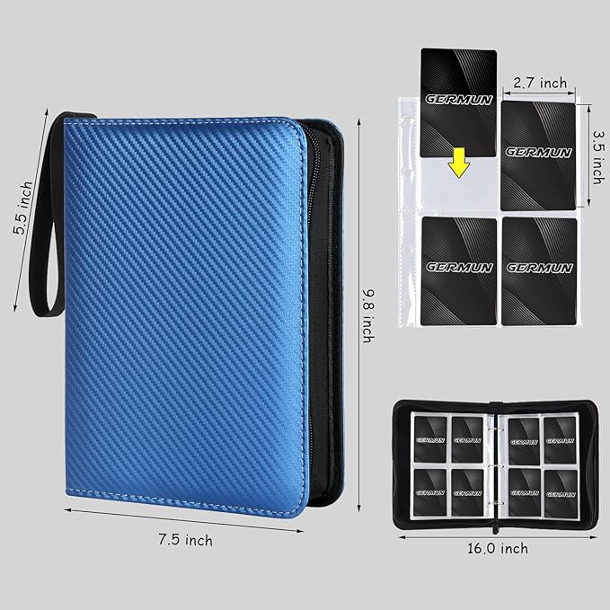 4 Pocket Card Binder, Premium Zip Trading Card Binder, 400 Double Sided Pocket - Image 2