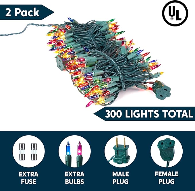 Joiedomi Multicolor Christmas String Lights, 300 62.4FT Christmas Fairy Tree - Image 2
