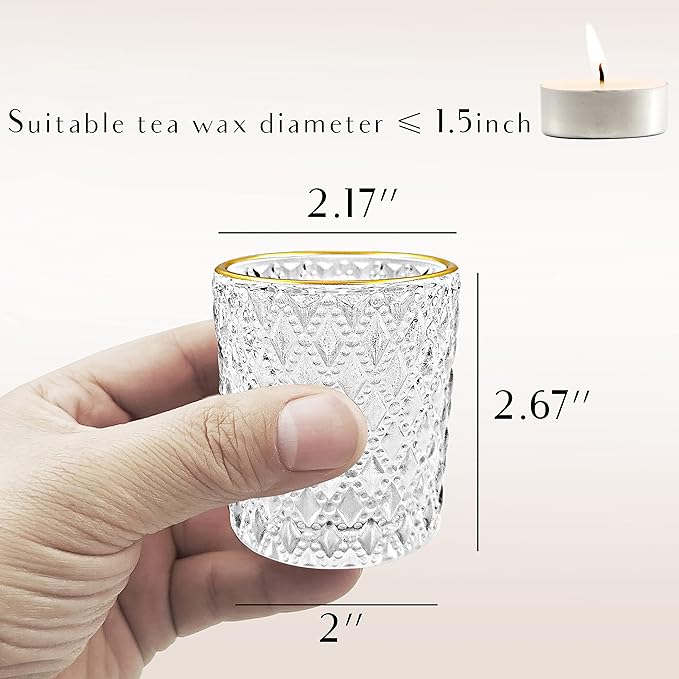 SHMILMH Clear Votive Candle Holders, Glass Tealight Candle Holders Bulk - Image 2