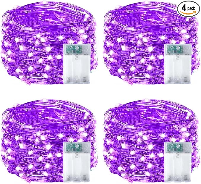 4-Pack 50 LED Fairy Lights Battery Operated by EXF