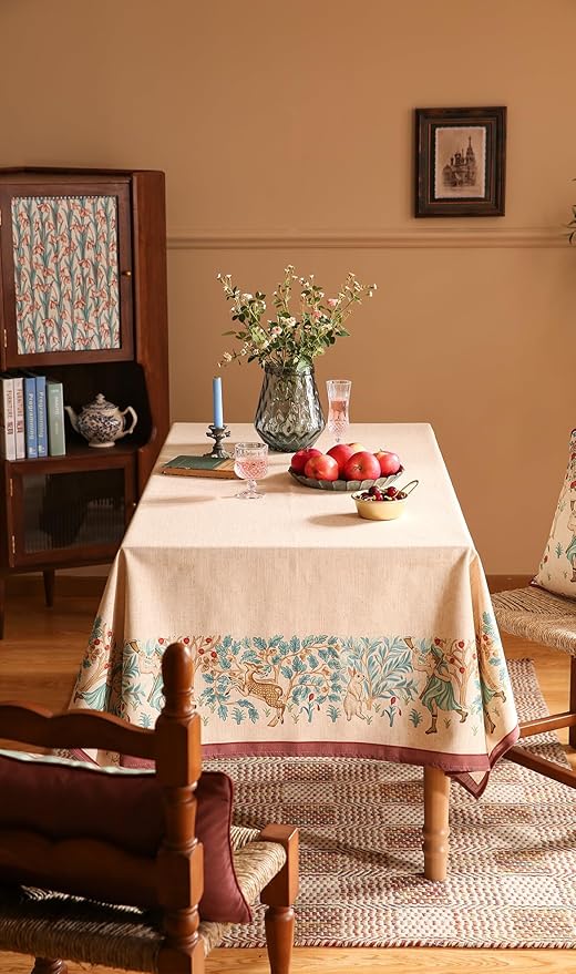 patdrea Designer Vintage French Square Tablecloth, Breathable Anti-Wrinkle - Image 8