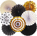 SUNBEAUTY Gold Black Paper Fans Backdrop by SUNBEAUTY