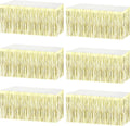 6 Pack 29x108 Inch Metallic Foil Fringe Tinsel Table Skirts Banner by AIKENLIN