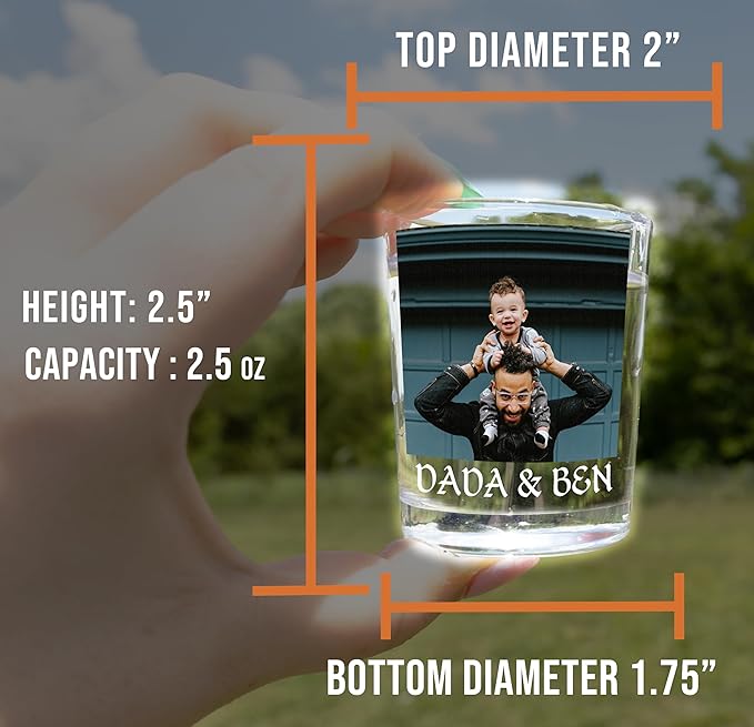 1pk Personalized Printed Photo 2.5oz Shot Glass - Image 3