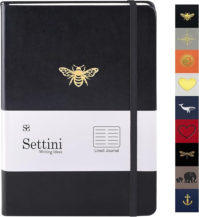 SETTINI Lined Journal, 192 Archival-Quality Pages, QuillEase Bleed-Free Paper by Settini