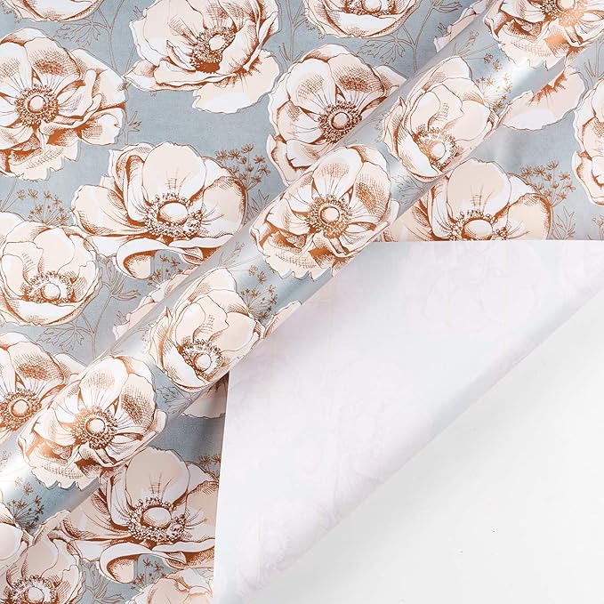 WRAPAHOLIC 30 Inch Jumbo Reversible Floral Wrapping Paper - Image 3