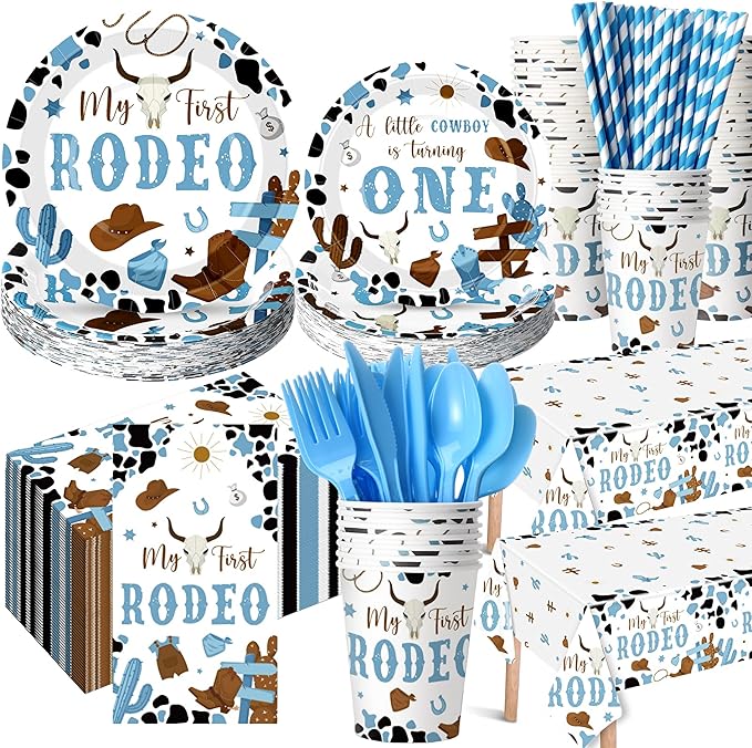 452 Pcs First Rodeo Decorations Boy by Potchen
