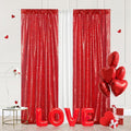 Eternal Beauty Sequin Backdrop Curtains, 2x8 Ft-2 Panels Red Back Drop by EternalBeauty