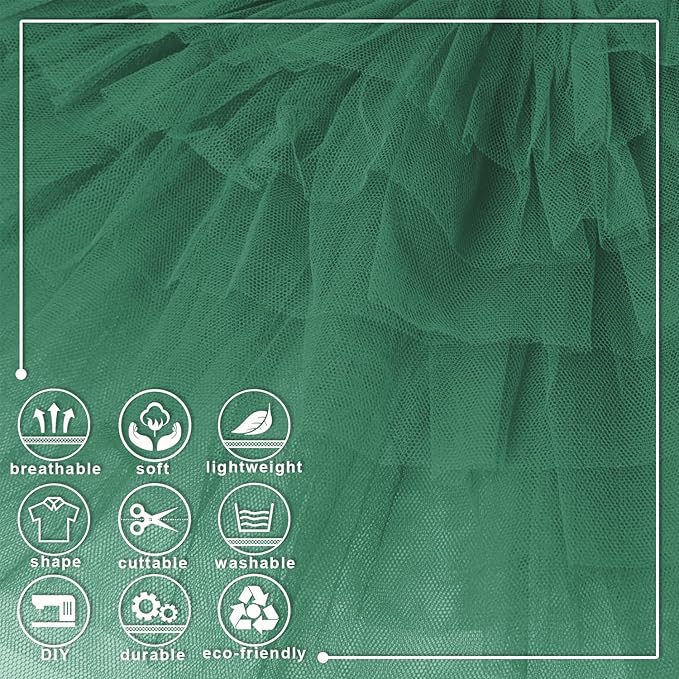 Hunter Green Tulle Fabric Roll 6 Inch X 300 FT Matte Tulle Ribbon Netting Mesh - Image 3