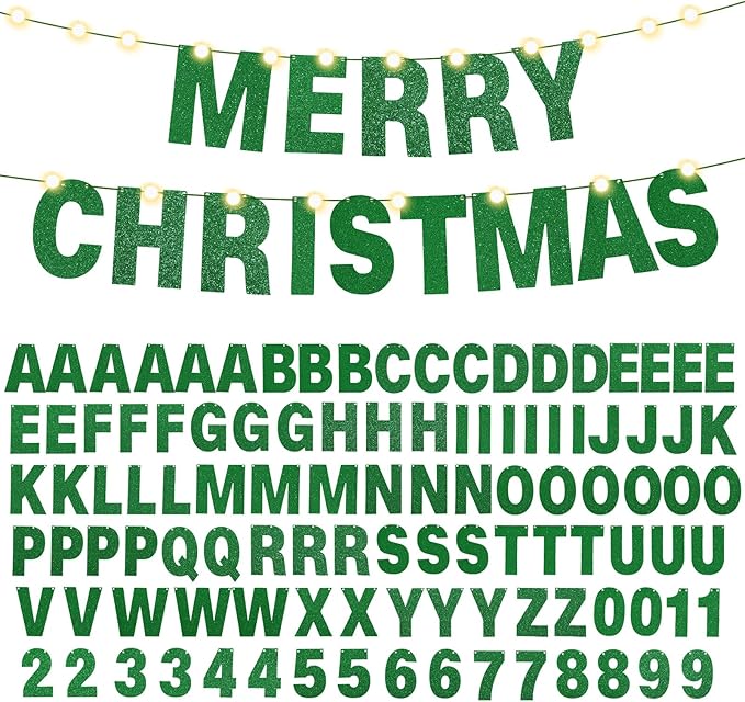 TaoBary 112 Pcs DIY Letter Kit Glitter Customizable Banner Letters Include 107 - Image 9