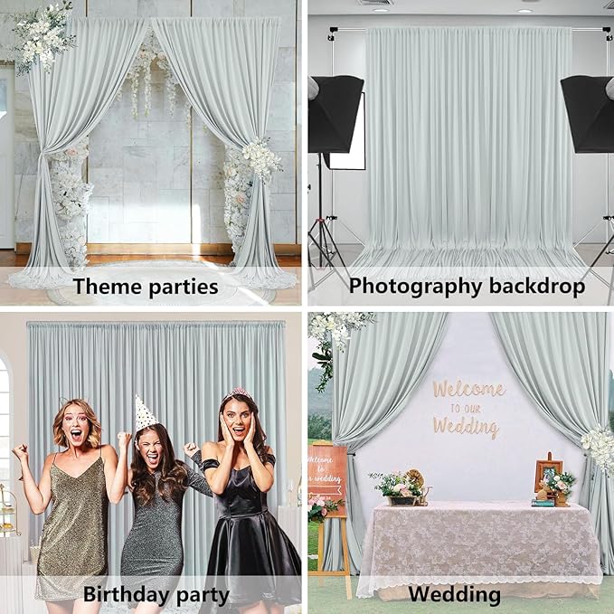 10 x 7 Feet Silver Backdrop Curtain - Image 5