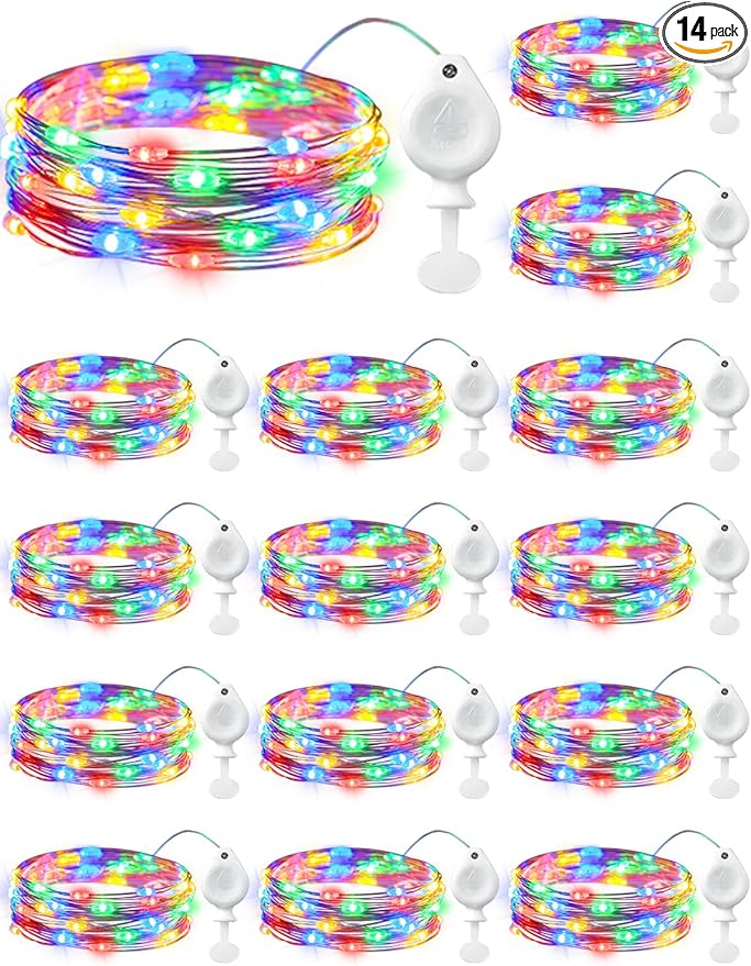 Brightown 14 Pack Multicolor LED Fairy Lights Battery Operated String Lights by Brightown