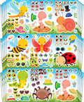 Aowplc 32 Sheets Insect Make-a-Face Stickers by Aowplc