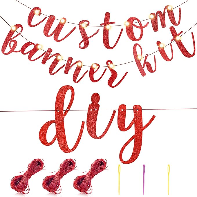 TaoBary 167 Pcs DIY Banner Kit Happy Birthday Glitter Banner Customizable - Image 3