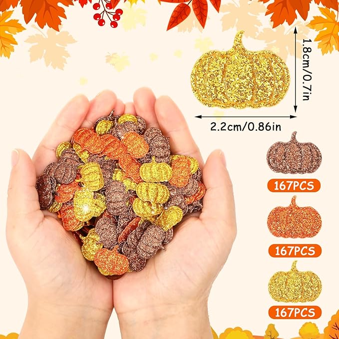 MARFOREVER Fall Felt Pumpkin Glitter Confetti - Image 2